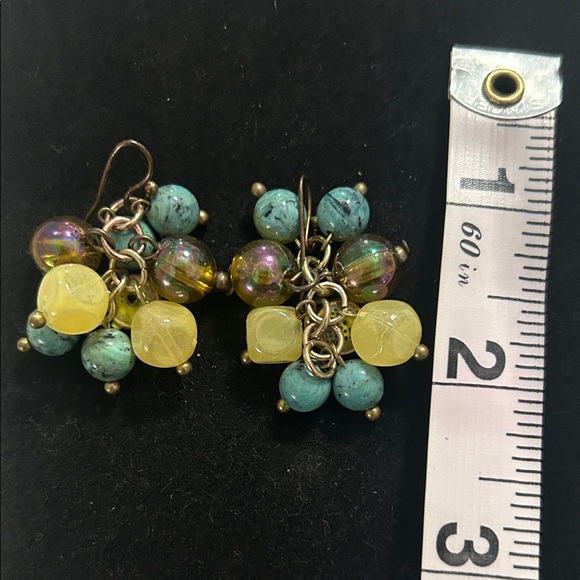 Elegant Multi-Color Beaded Earrings - Picture 2 of 2
